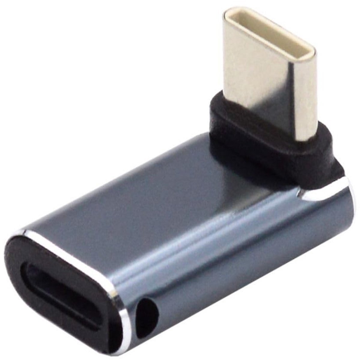 USB C naar 8P Converter met 27W Power en 480Mbit/s Dataoverdracht, 90 Graden Hoekadapter voor Android Telefoons en Tablets