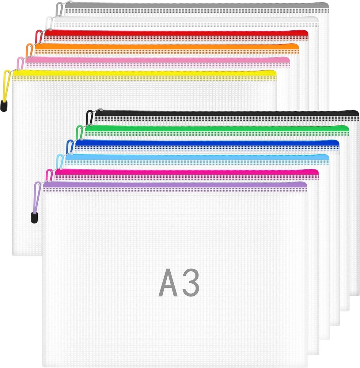 A3 Documentenmap - Transparant - 43 x 31 cm - PVC Ritszak voor School, Kantoor en Reizen