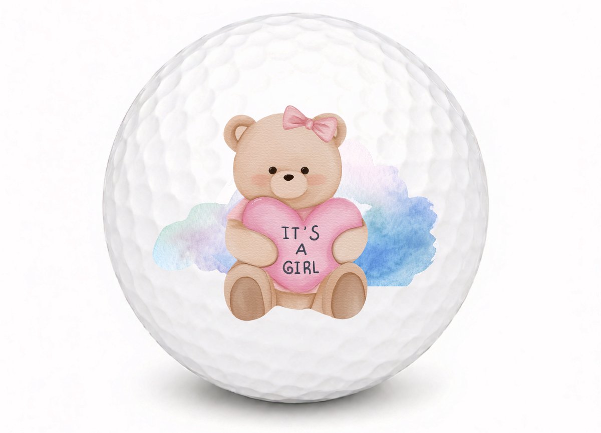 Wilson Golfballen It's a Girl Teddybeer - Geboorte Golf Cadeau - 15 stuks