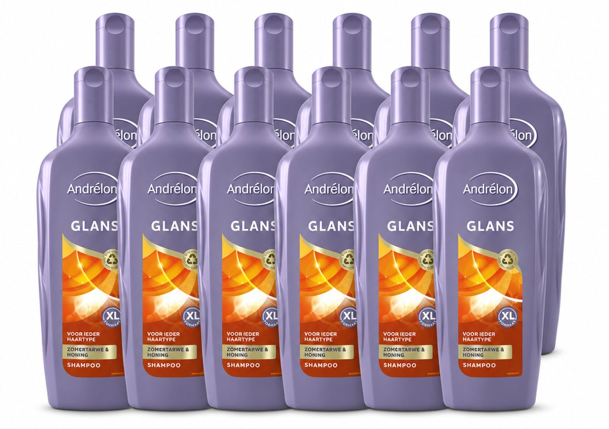12 x Andrélon - Glans - Shampoo - 450 ml - Voordeelverpakking - 12 stuks