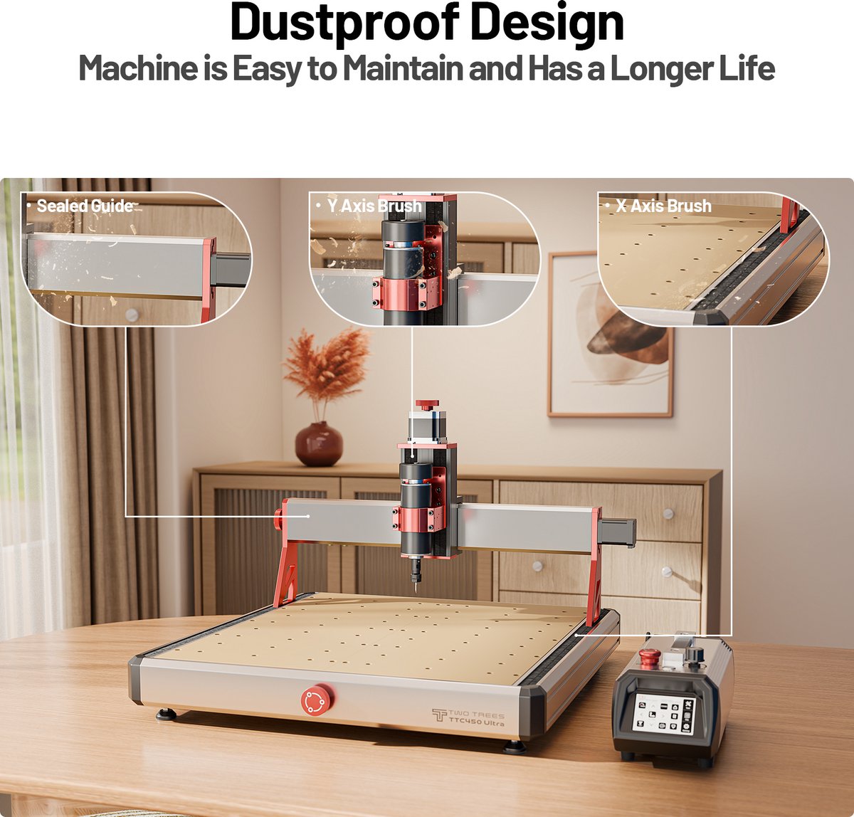 CNC Graveermachine KIT 15 4-Axis - 500 W Spindel - 460x460x100 mm Werkbereik - Metaal En Hout - Precisie Router