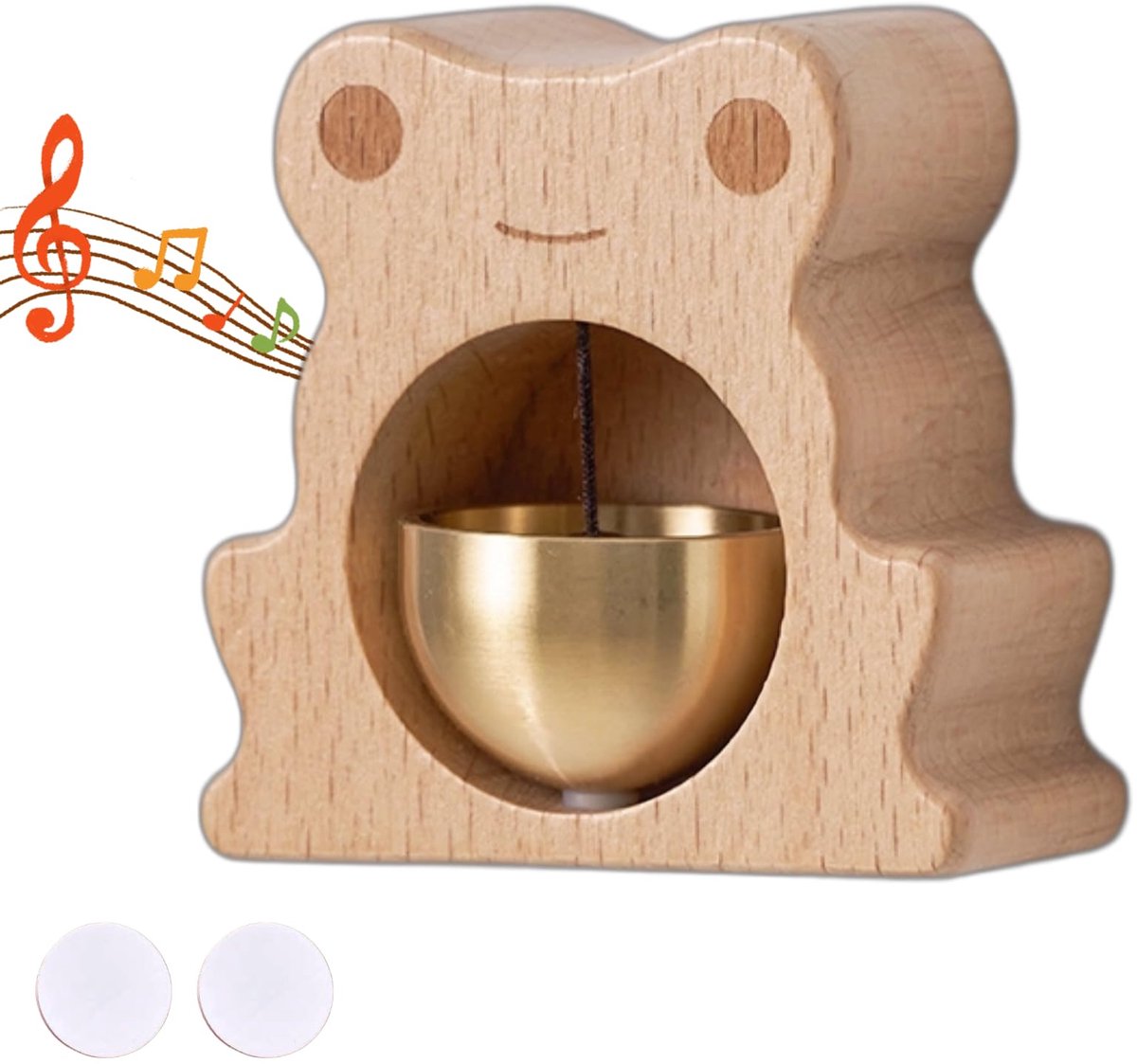 Deurbel - deurbel draadloos - Deurbel - houten - magnetische muursticker - Vintage houten Deurbel - Vintage - Met koperen bel - decoratie woonkamer - slaapkamer decoratie - Wanddecoratie - kerst cadeautjes - kerstcadeaus voor volwassenen - 1 stuk