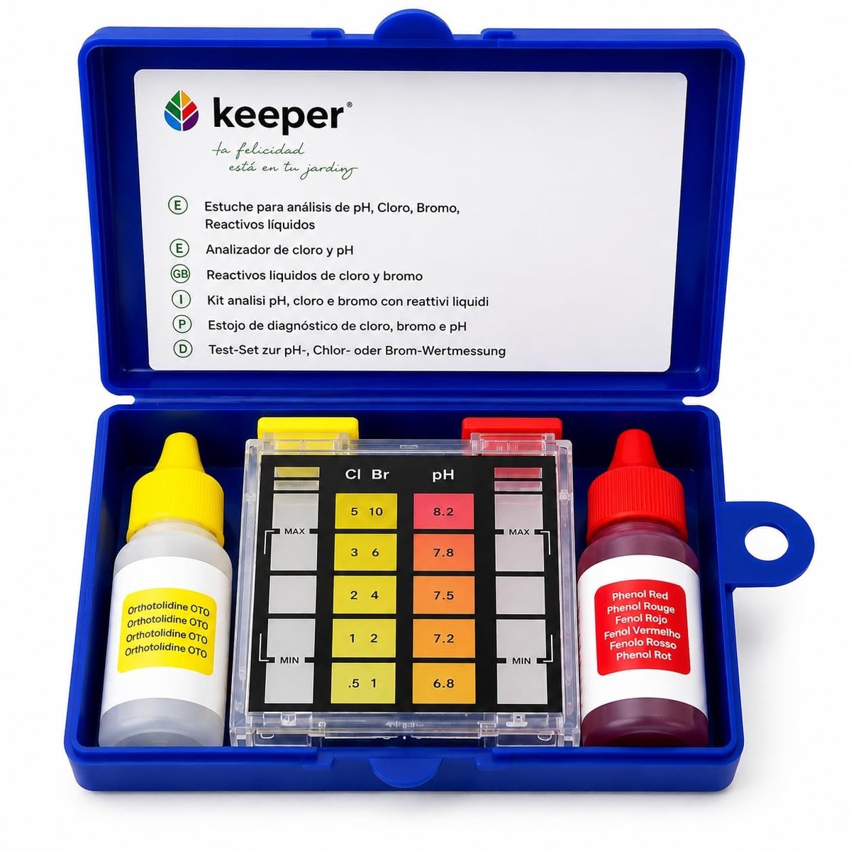 Wateranalyse Kit - Geen Kleur - Handmatig - Met Vloeibare Reagentia - Voor Zwembaden en Spa's