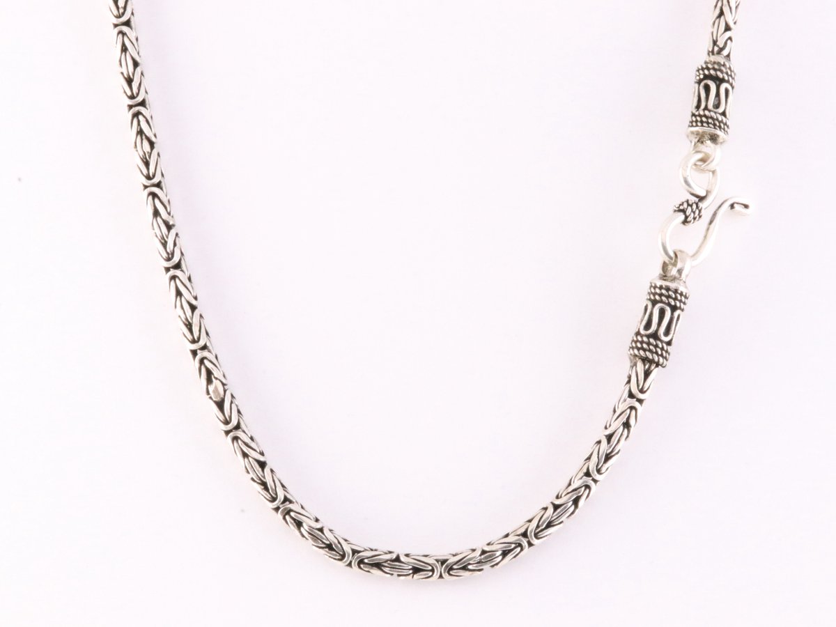 Fijne zilveren ketting met koningsschakel - 56 cm