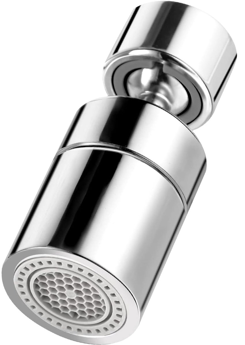 Kraanopzetstuk - 360° Draaibaar & Zwenkbaar - Met 2 Sproeifuncties - Waterbesparende Perlator - Voor Keuken en Badkamer