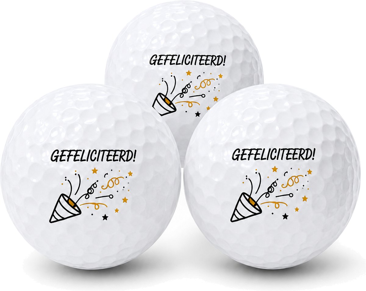 Wilson Golfballen Gefeliciteerd - Verjaardag Golf Cadeau - 3 stuks