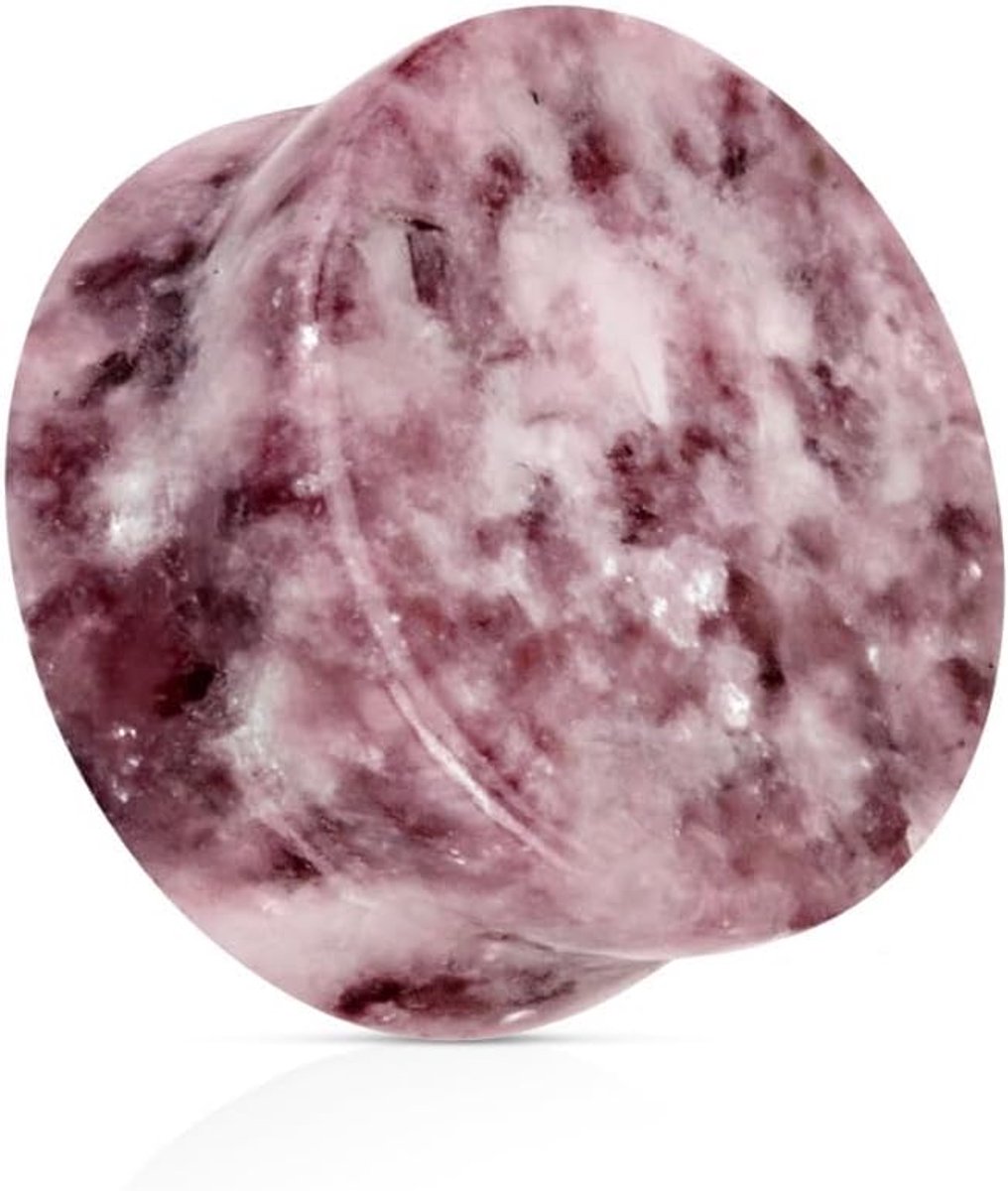 Moon-Devite natuursteen roze paars patroon oorpiercing oorsieraad tunnel Saddle Fit zadelsluiting 3-25 mm