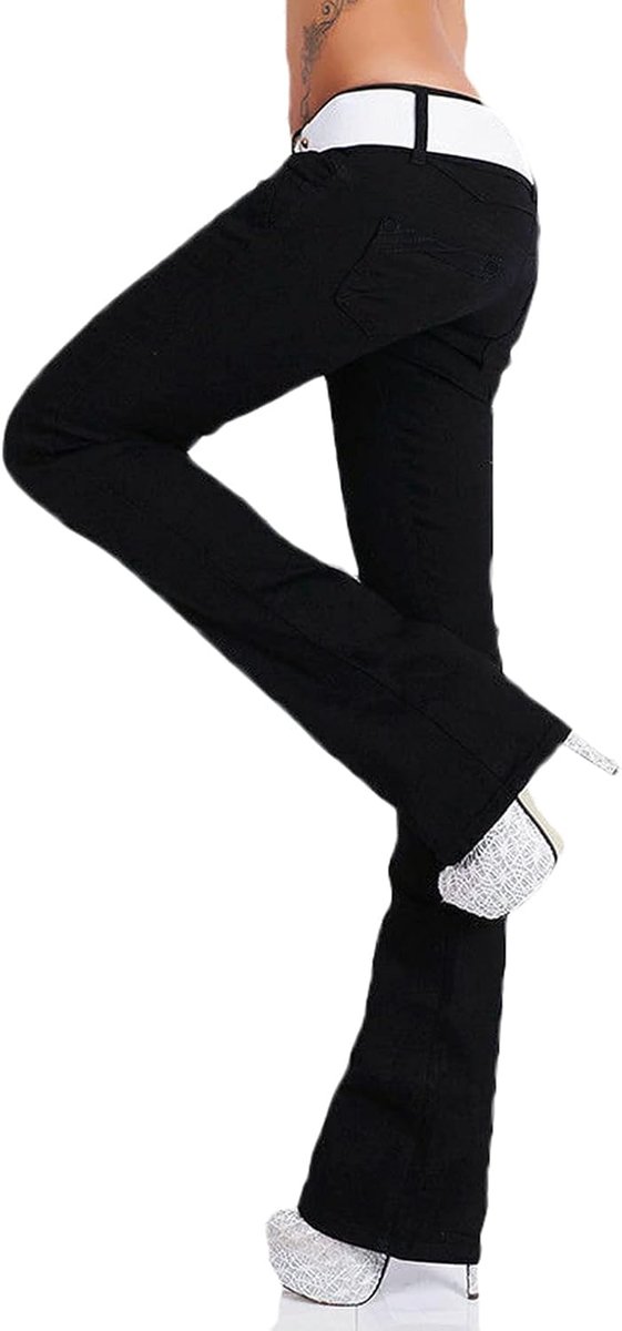 Jeans broek slagbroek denim stretch riem XS-XL