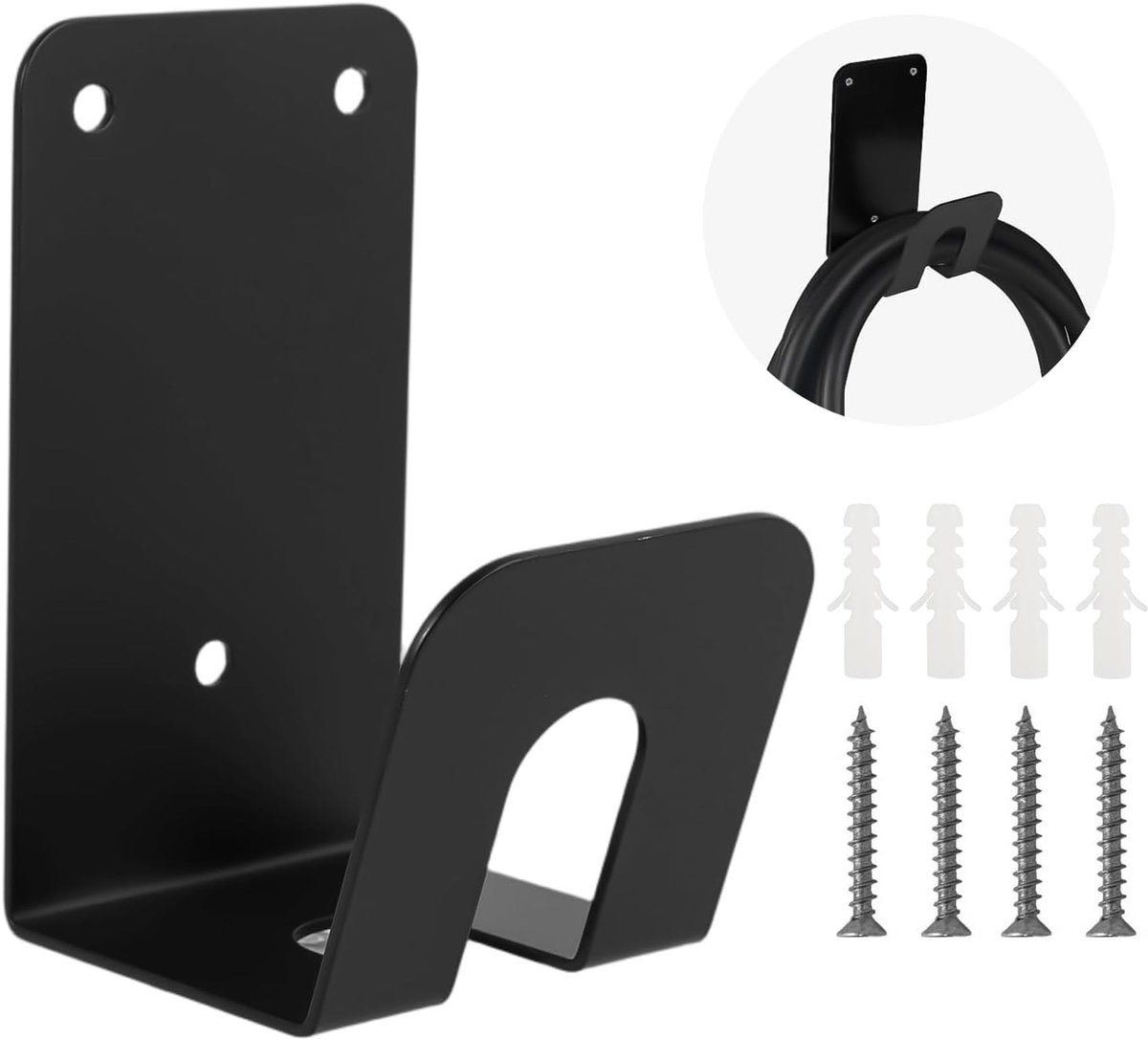 Kabelhouder voor elektrische auto en haak voor oplaadkabel voor elektrische auto, universele wandhouder type 2 voor laadklem, kabel- en stekkerorganizer, zwart
