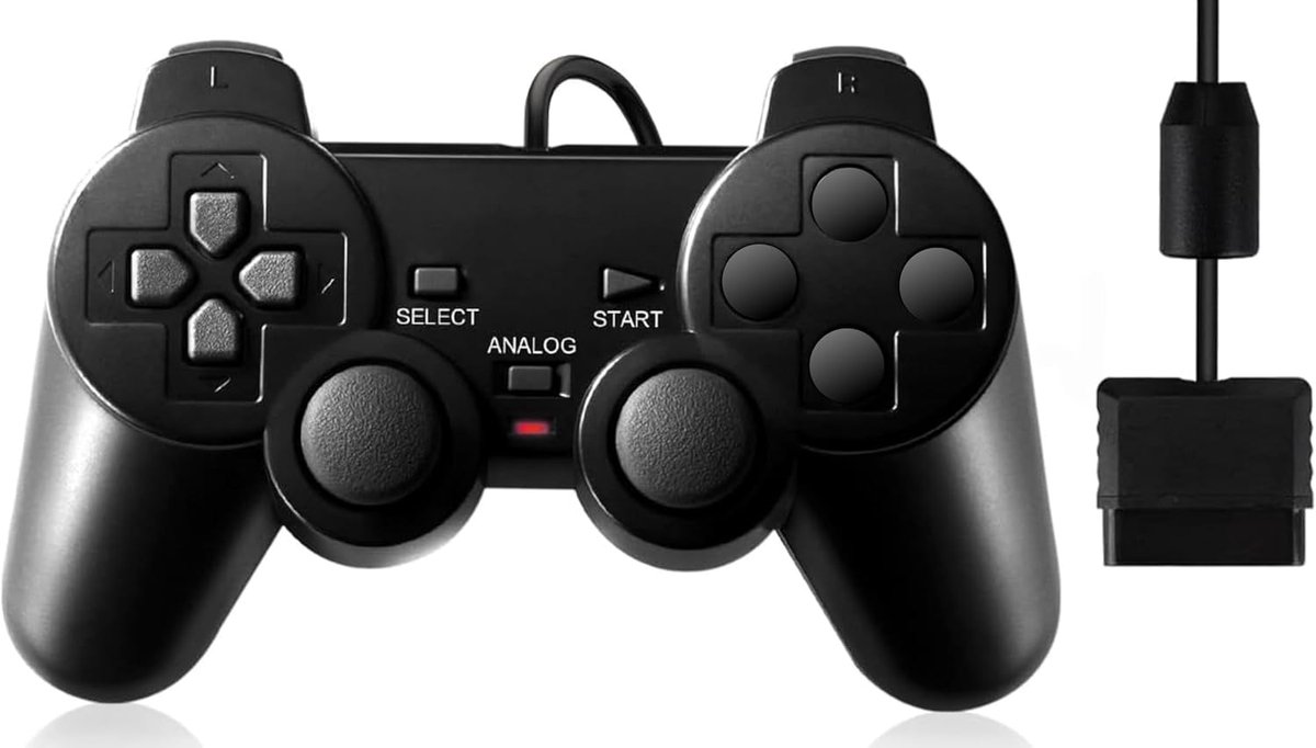 1X Bekabelde Controller Compatibel met PS2 PS1 PSX Joystick Zwart