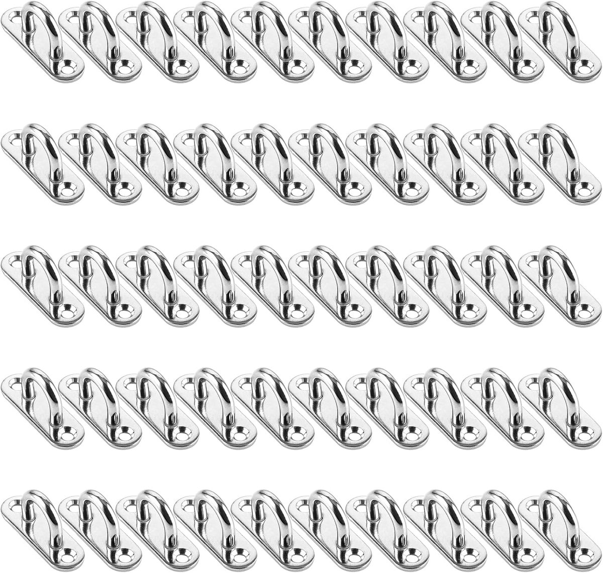 50 Stuks Ovale Ophanghaak M5, Rvs Hanger 45 x 15 x 19 mm, 304 Roestvrij Stalen Montagehaak met 2,5 mm Plaat voor Kleine Bevestiging en Reservegebruik