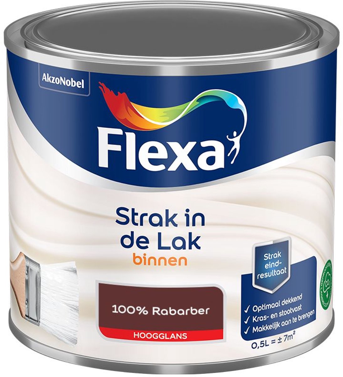 Flexa - Strak In De Lak Binnenlak Hoogglans - 100% Rabarber - Mengverf - 500 Ml
