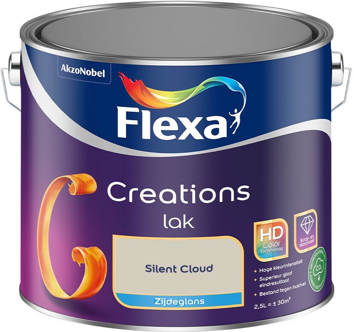 Flexa - Creations Lak Zijdeglans - Silent Cloud - 2,5 L - Kleur Van Het Jaar 2027
