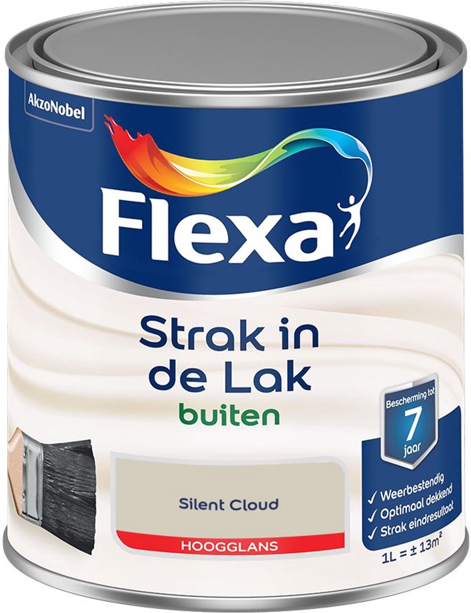 Flexa - Strak In De Lak Buitenlak Hoogglans - Silent Cloud - 1 L - Kleur Van Het Jaar 2027