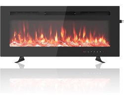 Elektrische Sfeerhaard 30 Inch (76 cm) - 1800W Inbouw & Wandhaard - 12 LED Kleuren - Zwart