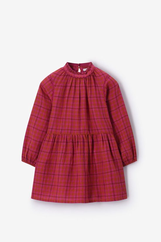 Donkerroze Geruite Jurk Met Lurex
