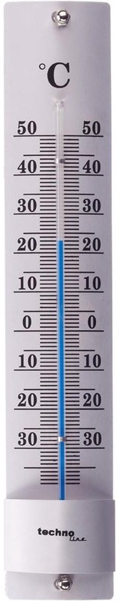 Metalen Buiten- en Binnenthermometer Analoog Zilver Kleur