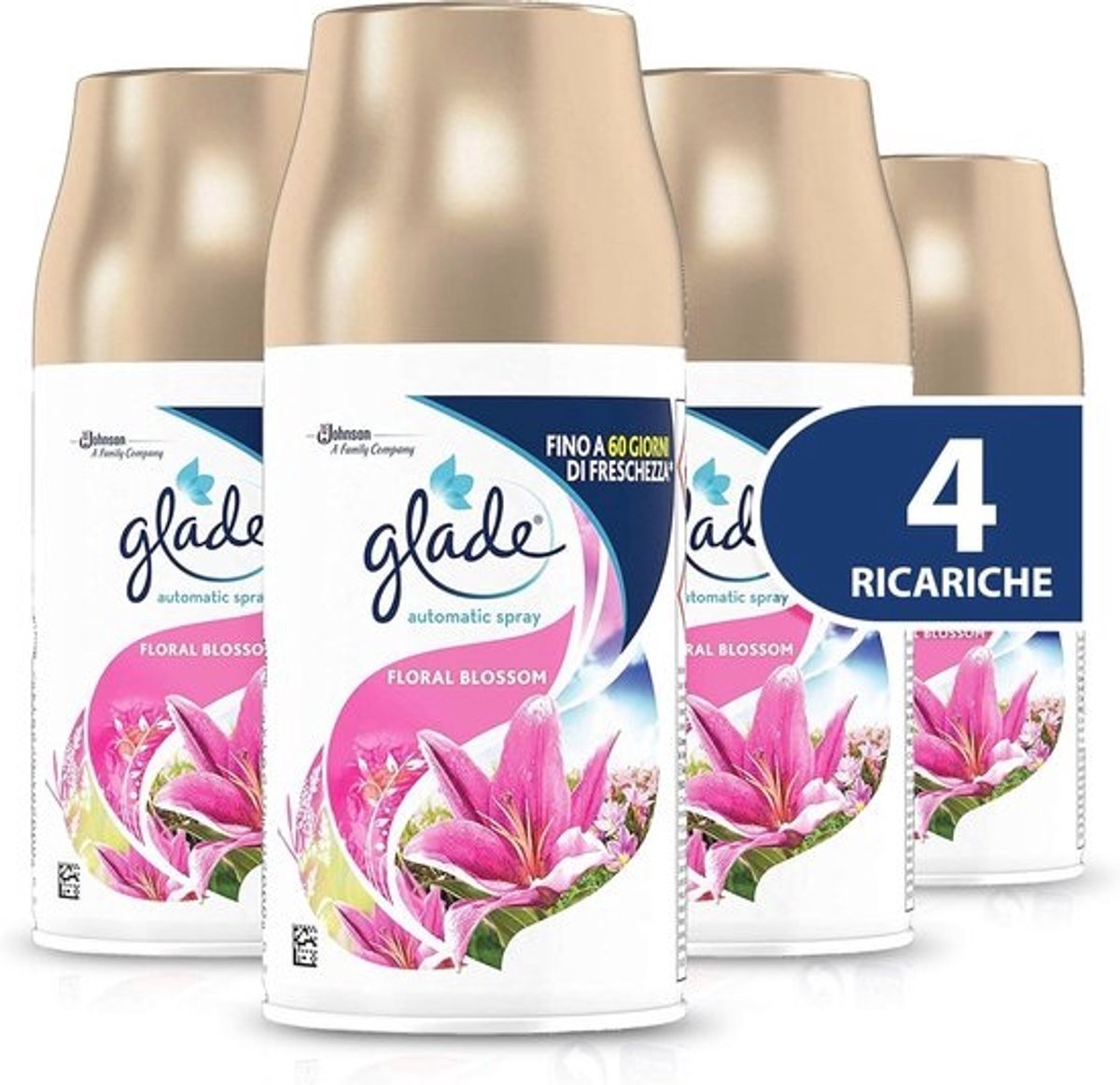Automatische Navulspray voor Kamergeur met Floral Blossom - Kort Formaat met 4 Navulverpakkingen à 269 ml
