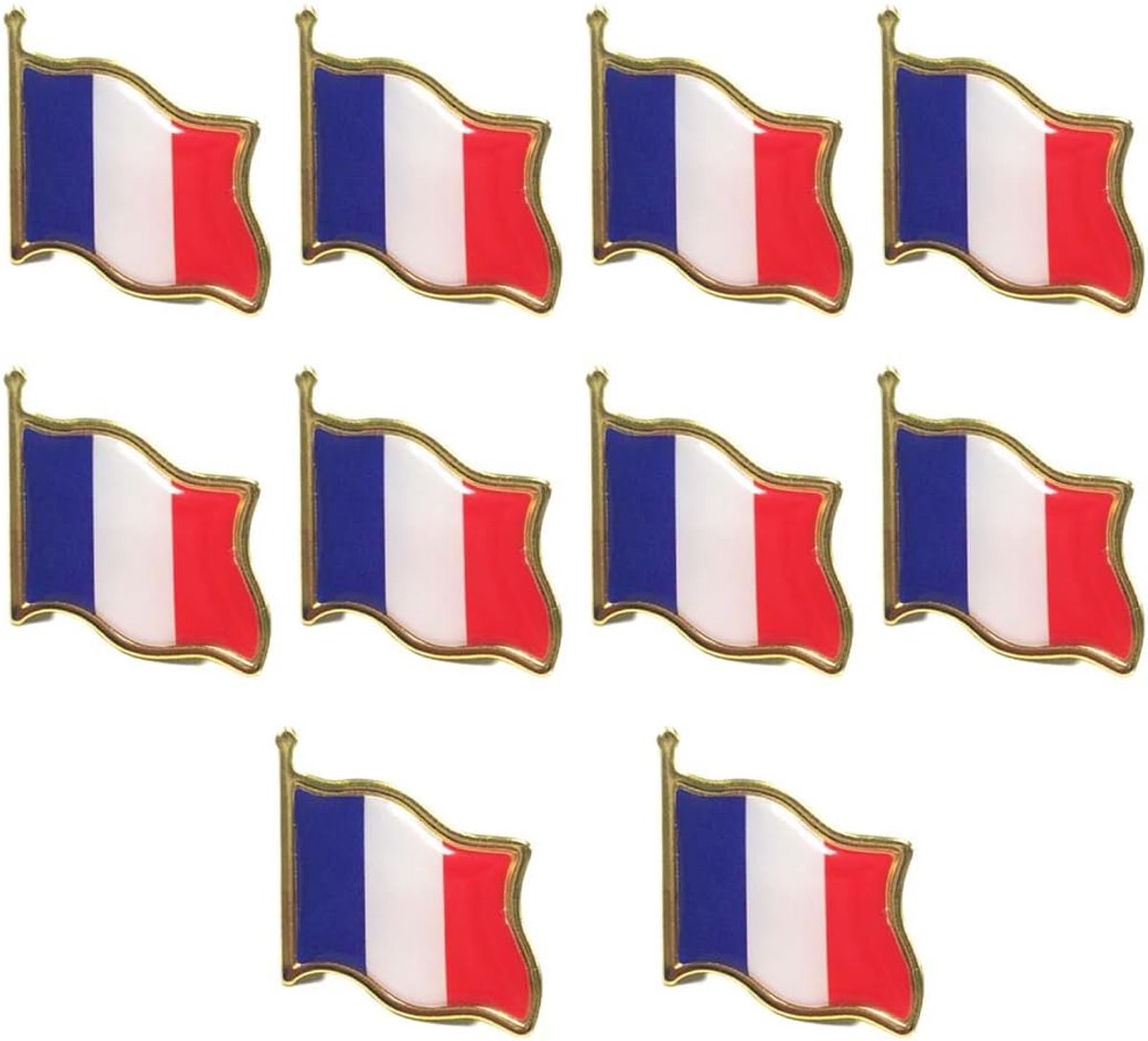 10 stuks broche Frankrijk vlag metalen revers pin badge vlaggenbadge