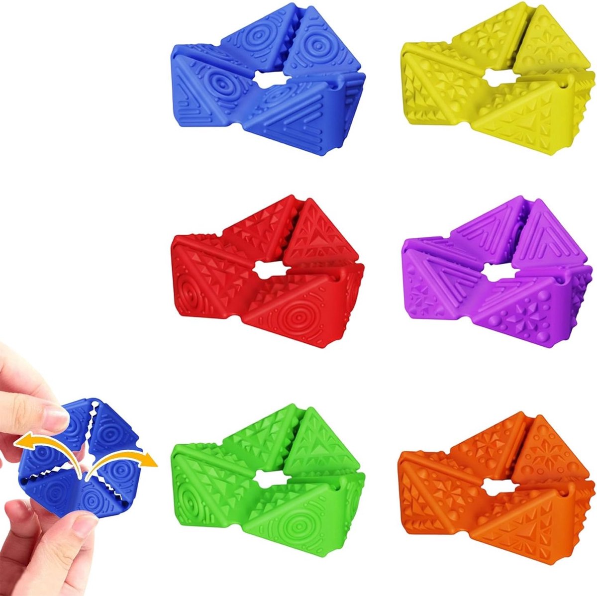 Speelgoed, 6 stuks, gestructureerd, anti-stress-speelgoed, kalmerend sensorisch speelgoed voor ADHD en autisme, verlicht angst, voor kinderen en volwassenen