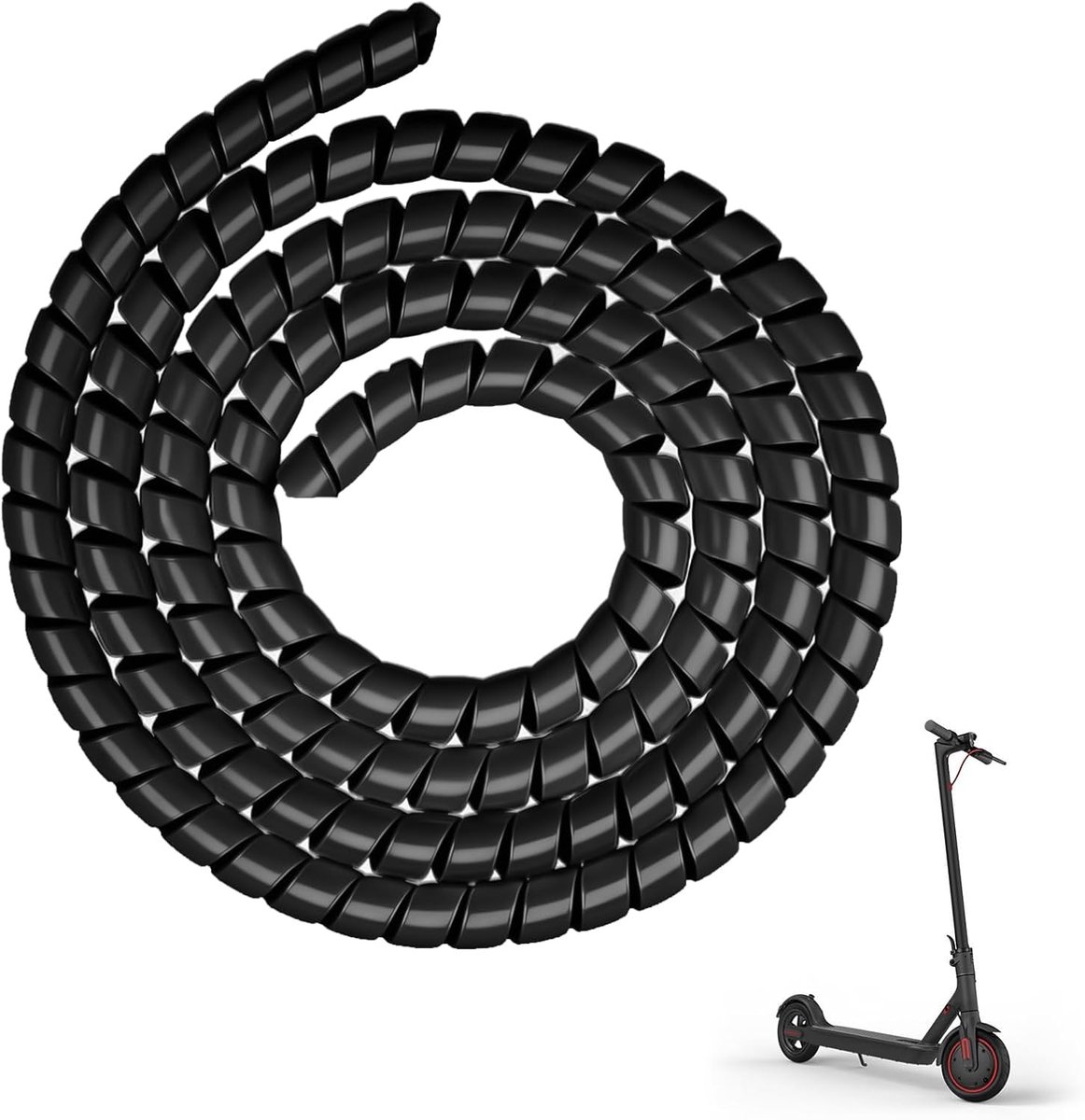 Kabelbescherming kabelmanagement, spiraalkabelbeschermbuis, 1 m voor Xiaomi M365/m365 Pro/Pro 2/1S elektrische step, voor Ninebot G30 Max scooter, zwart