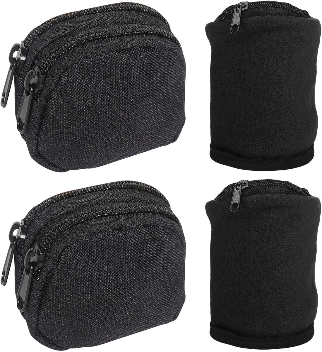 2 Stuks Zwarte Mini Tassen, 2 Stuks Zweet Absorberende Polsbandjes, Verstelbare Sporttassen, Elastische Sport Polsbandjes, Geschikt Voor Outdoor Wandelen En Reizen.