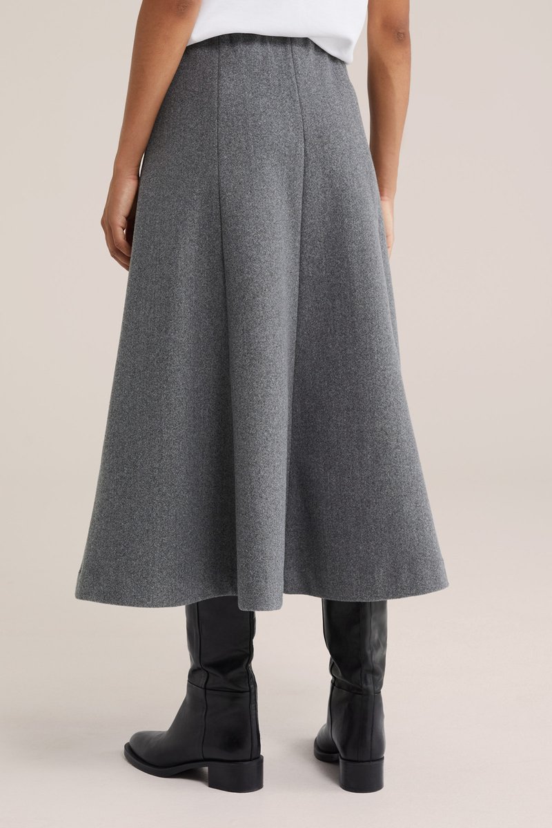WE Fashion Dames midi rok met wollen look