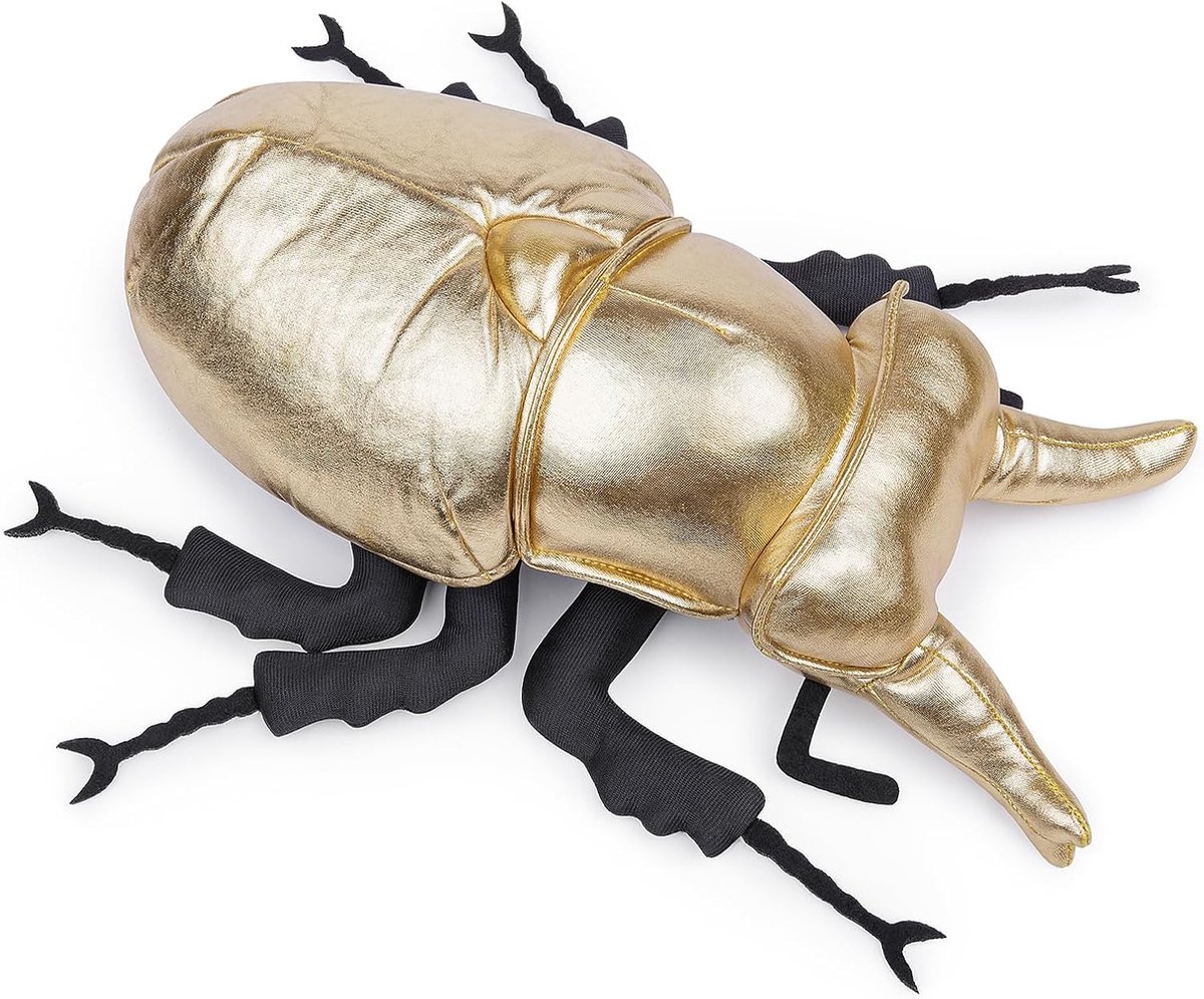 Lilizzhoumax Knuffel Goldene Kever 25cm/10", Gesimuleerd Dier Knuffel Goldene Kever Realistische Insecten-Pluchespeelgoed voor Wilde Dieren, Cadeau voor Vrienden en Kinderen Pelzig Stoffdier