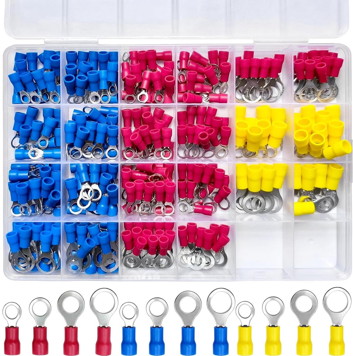 300 stuks 0,5-6 mm² ringkabelschoenen, ringogen, kabelschoenen