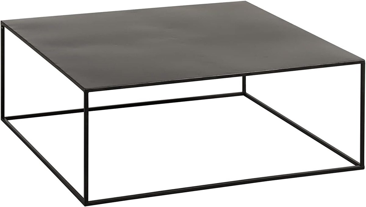 By Jolipa Moderne woonkamertafel, vierkant, metaal, zwart