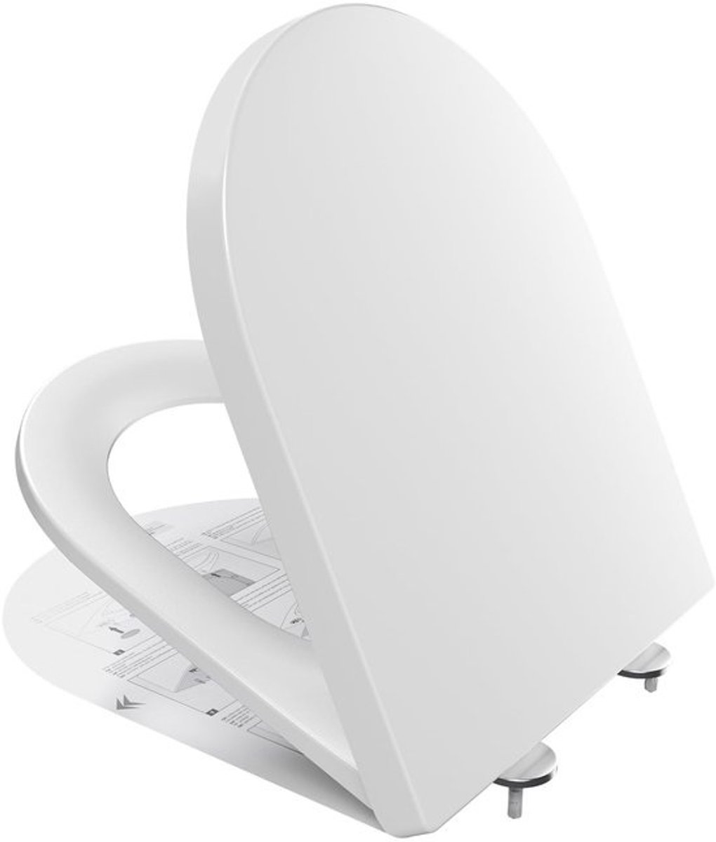 WC-zitting D-vorm - Comfortabele Softclose & Snel Afneembaar - Wit