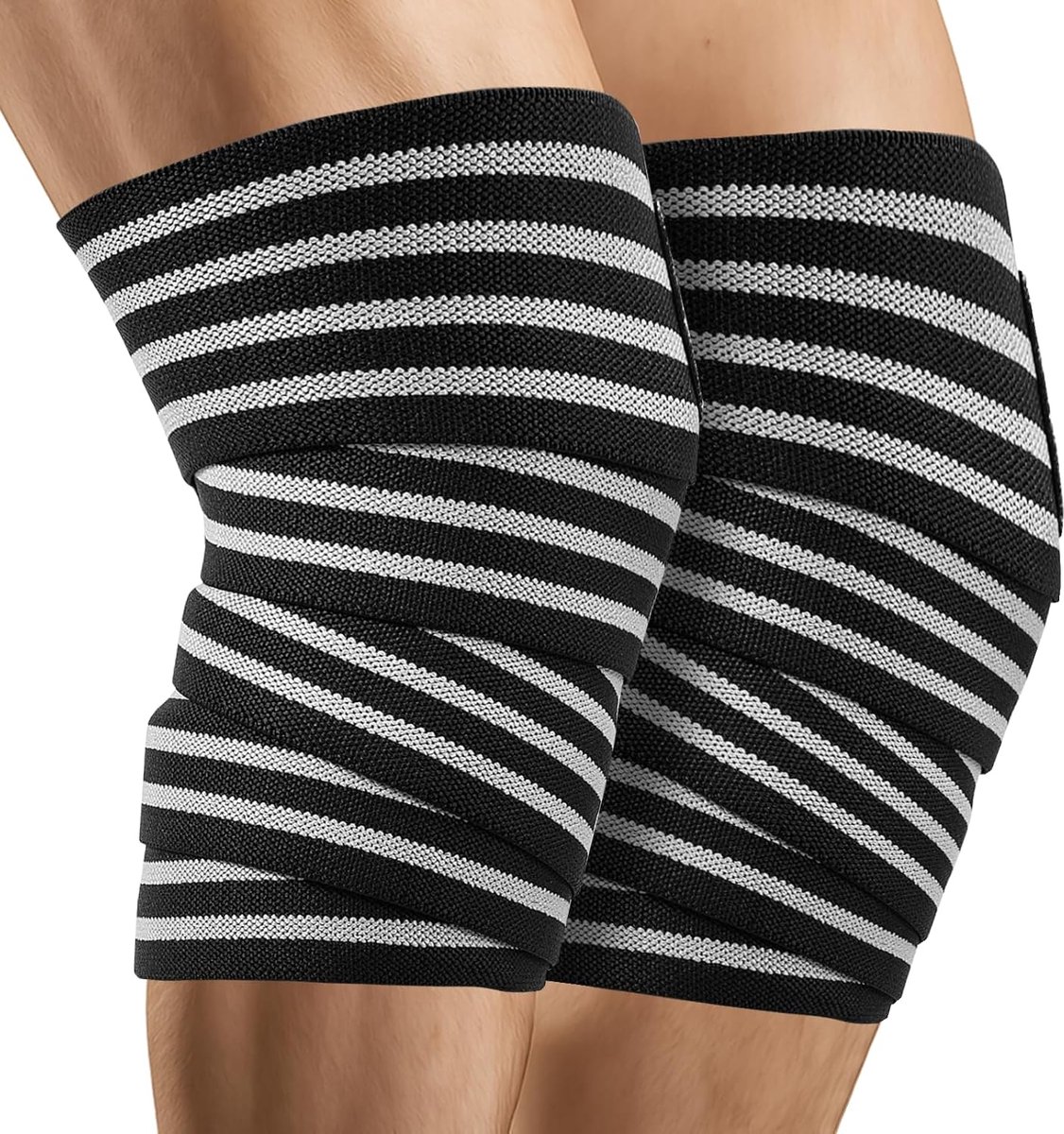 Kniebandage, 180 cm, voor sportschool, powerlifting, kniebandage, elastisch, voor gewichtstraining en gewichtheffen, crosstraining, 2 stuks