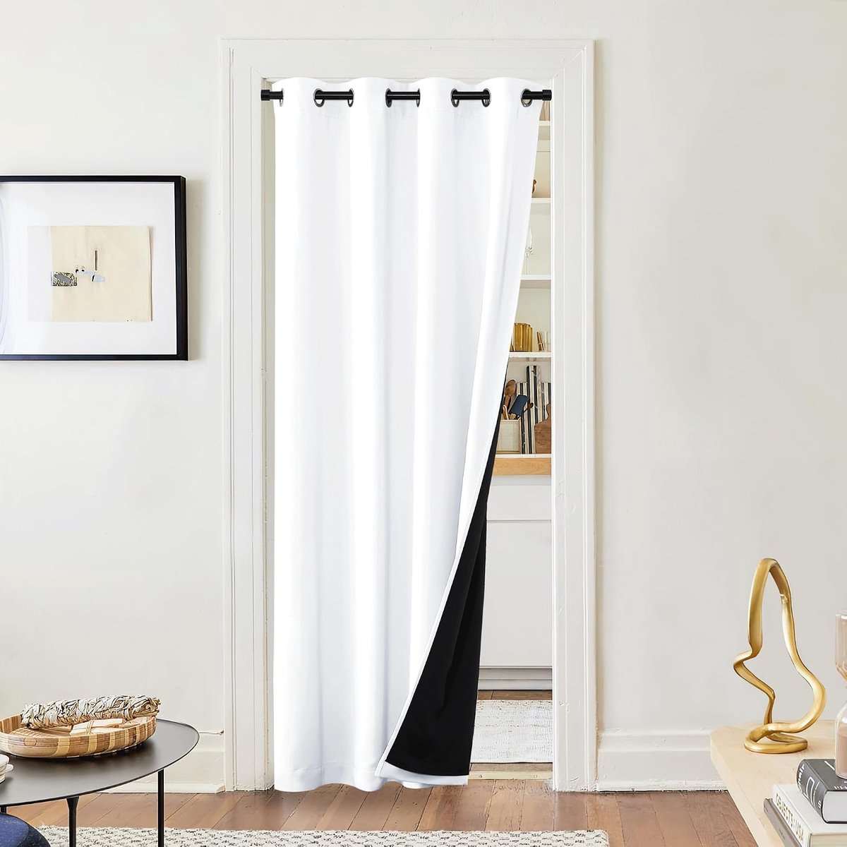 Dance Verduisteringsgordijnen – gordijnen voor kinderen, slaapkamer, effectief tegen kou, warmte, met oogjes, voor woonkamer, huis, zachte en dikke stoffen, zuiver wit, 140 x 220 cm, 1 stuk