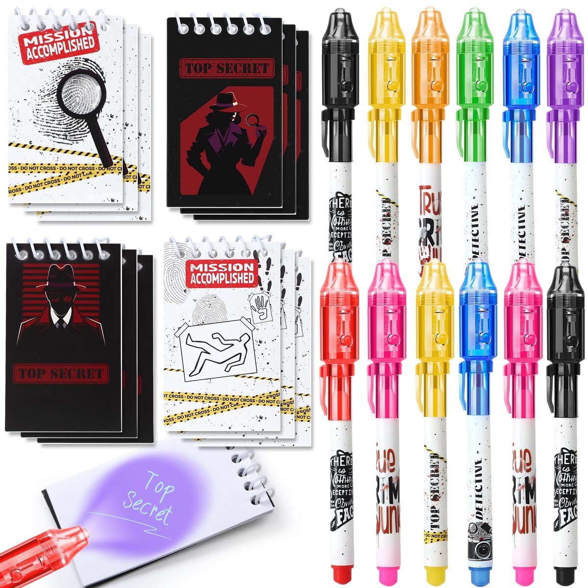 Detective party mitgebsel - UV-stift notitieboek - leuk voor kinderverjaardag - stimuleert creativiteit - ShopVlot