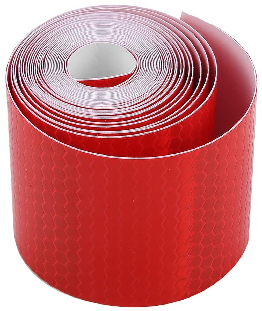Hoogzichtbare Safety Tape voor Fietsen en Voertuigen, Reflecterende PVC Plakband, Waarschuwingsstickers, Ideaal voor Veiligheid en Markering, 2 Rollen (Rood)