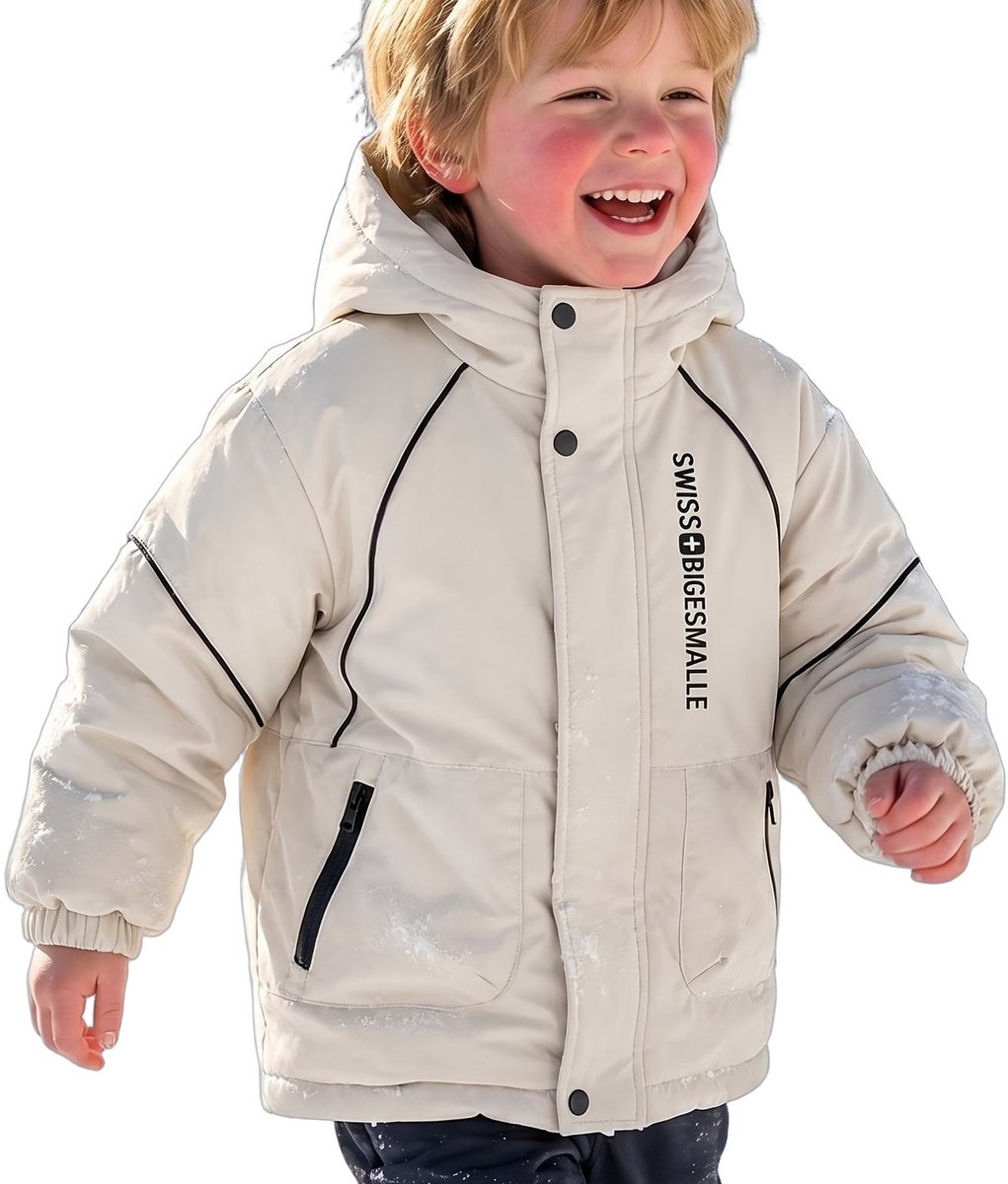 Currero Winterjas Parka Jongens Lange Jas Wintermantel Overjas Gewatteerd Waterdicht Winter Stijlvol Mantel Kinderen 11-12 Jaar Ivoorwit