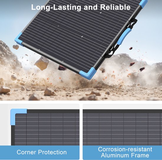 E-POWO 110W Dubbelzijdig Opvouwbaar Zonnepaneel - ETFE Monokristallijn Zonnepaneel, IP68 Waterdicht, Draagbaar voor Camping, Camper & Noodstroom — afbeelding 3