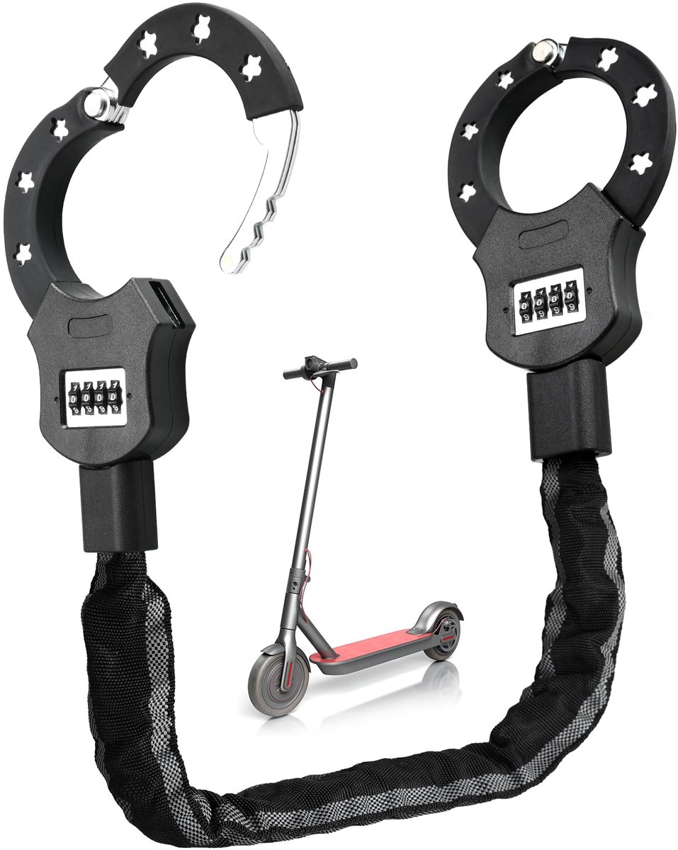 TLGREEN E-scooterslot met cijfercode Handboeislot - voor fietsen elektrische scooters of zelfbalancerende scooters - Zwart
