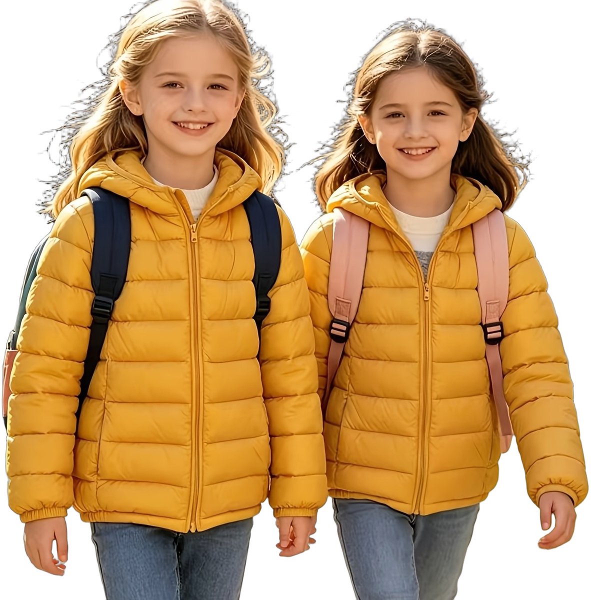 Currero Winterjas Parka Meisjes Lange Jas Meisje Wintermantel Overjas Gewatteerd Waterdicht Winter Stijlvol Mantel Kinderen 7-8 Jaar Oranje