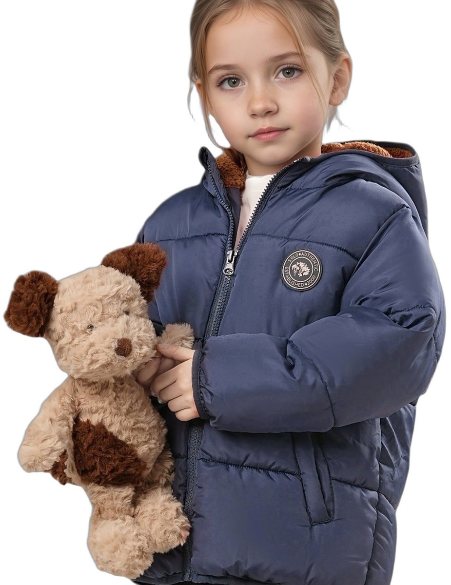 Currero Winterjas Parka Meisjes Lange Jas Meisje Wintermantel Overjas Gewatteerd Waterdicht Winter Stijlvol Mantel Kinderen 7 Jaar Blauw