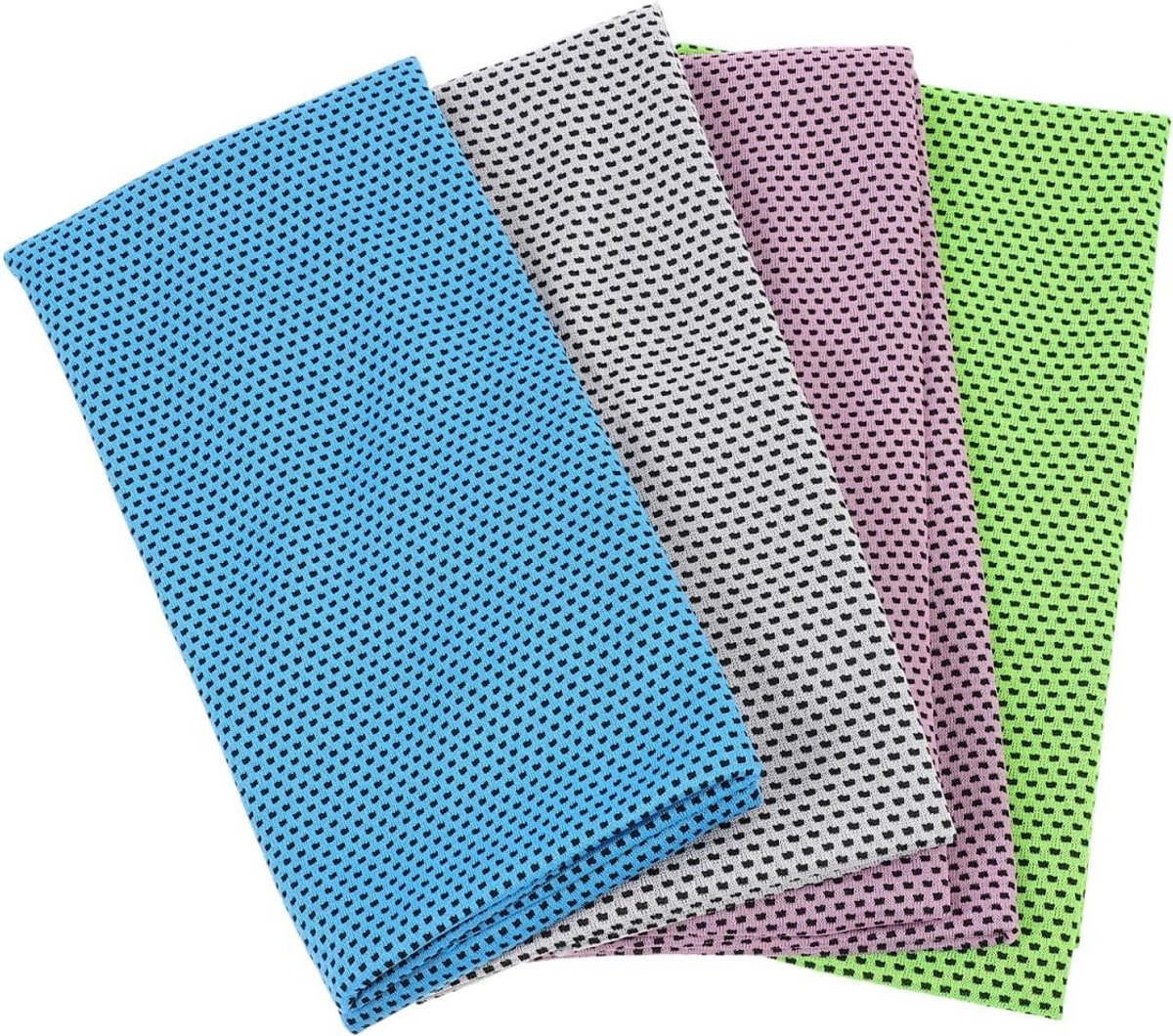Verkoelende sporthanddoek set van 4 stuks, sneldrogend en handwasbaar, ideaal voor yoga, fitness en zomeractiviteiten
