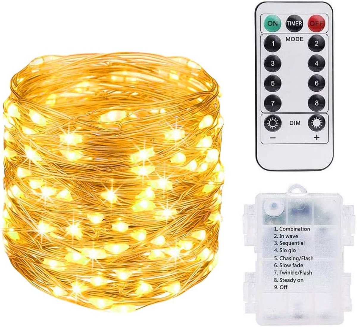 10M 100LEDs Warm White LED Sfeerverlichting, Waterdichte Koperen Draad Lichten voor Tuinen, Huizen en Feesten, Ideaal voor Kerst en Bruiloften