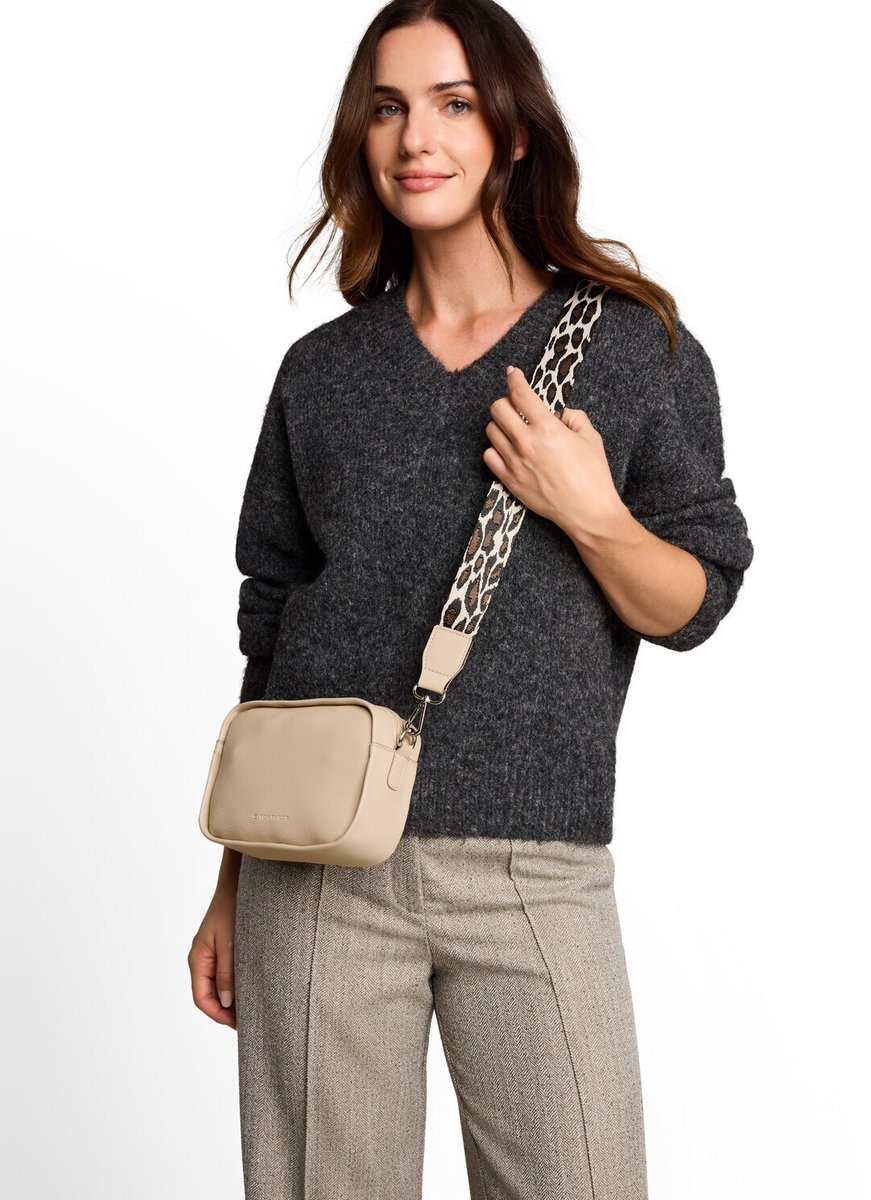 Tom Tailor - TTTATIANA schoudertas met geweven riem met patroon - Maat ONESIZE - beige / beige