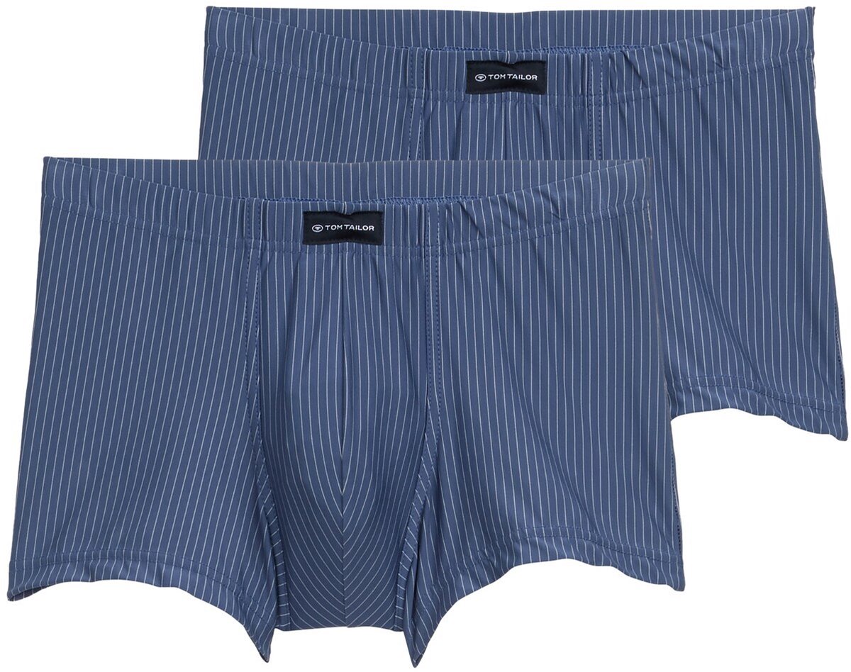 Tom Tailor - Korte boxershorts in een set van 2 - Maat L/6 - blue-medium-vertical stripe