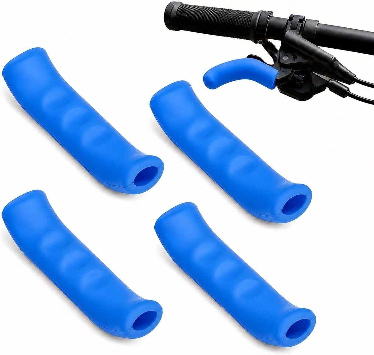 4 Stuks Siliconen Hoezen voor Fietsremhendels, Stroevere Remgreephoezen van 7,8 cm, Beschermhoezen voor Geschikte Remhendels van MTB, Mountainbike, Racefiets, E-Bike en E-Scooter, Blauw