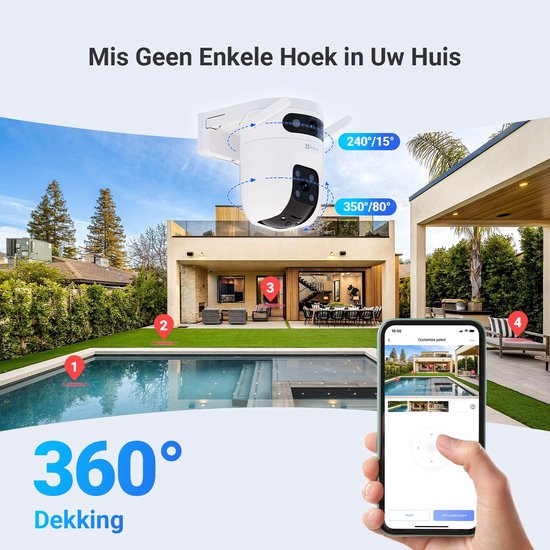 EZVIZ EP8 Ultra + H1C + H9C Dual 2K - Slimme Beveiligingscamera Set - Videodeurbel, Binnen- & Buitencamera - WiFi - Nachtzicht & Bewegingsdetectie van EZVIZ — afbeelding 2