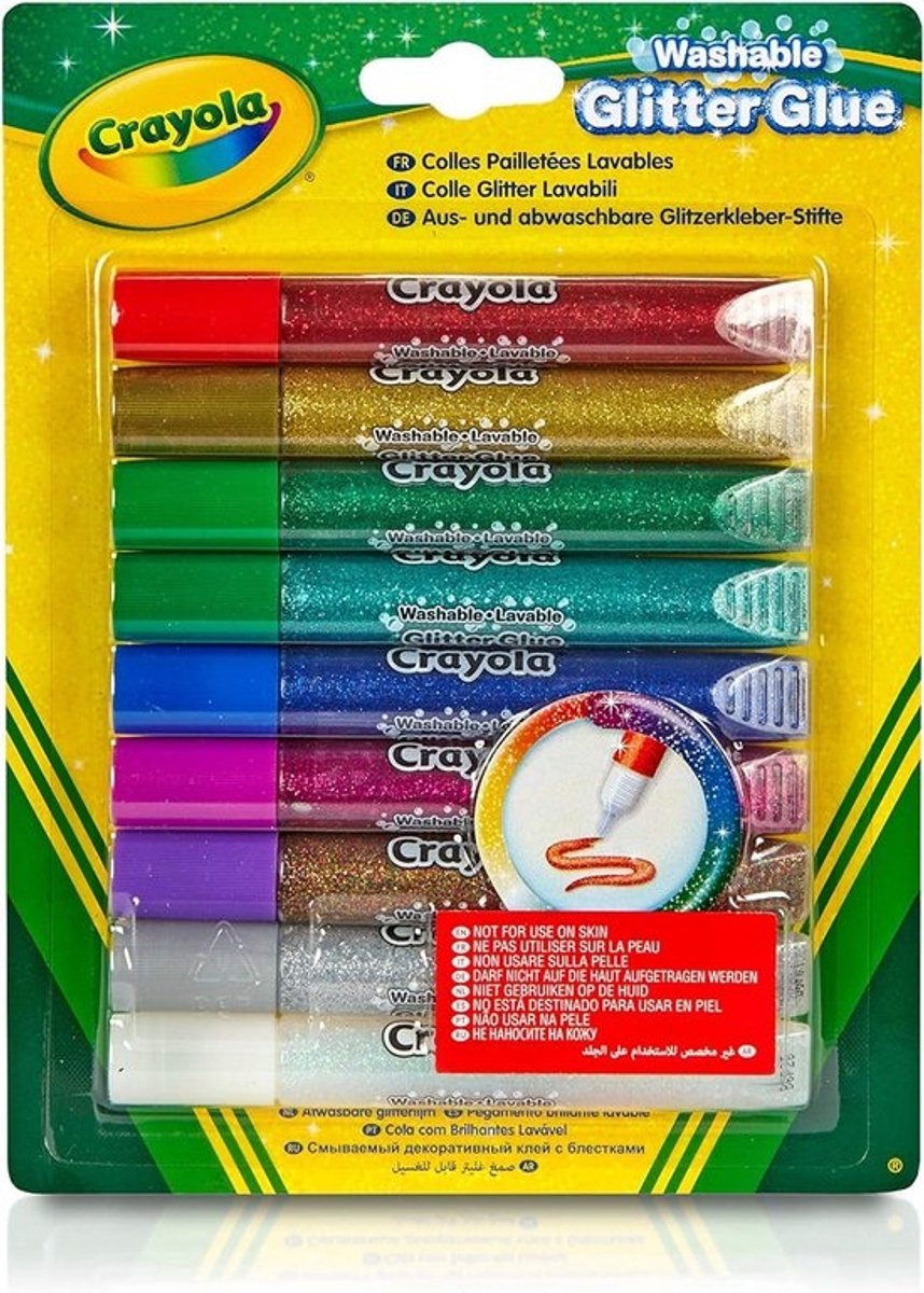Set Glitterlijm 9 Kleuren - Wasbaar Knutselmateriaal voor Kinderen