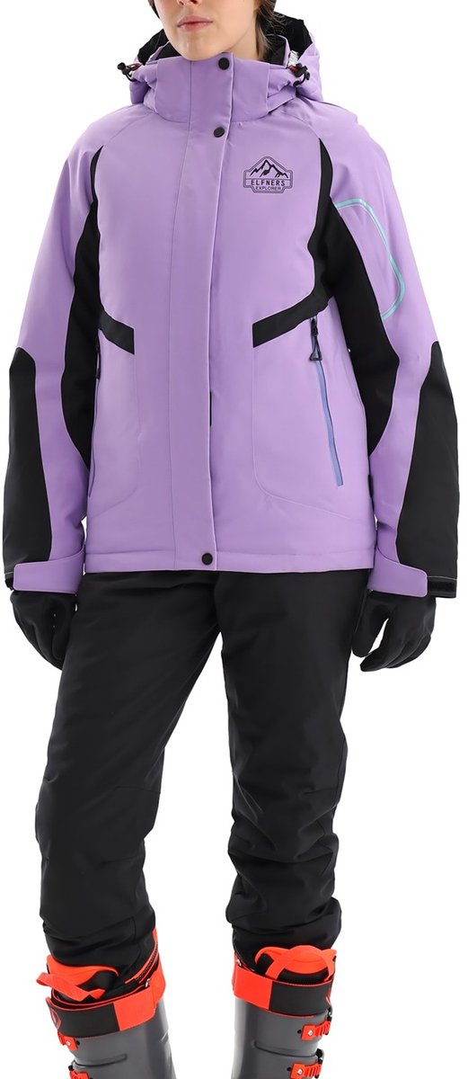 Currero Skipak Dames Ski Set Dames Skibroek Wintersportkleding Winddicht Warm Gevoerd Ski en Snowboard Skikleding Winter Violet Paars
