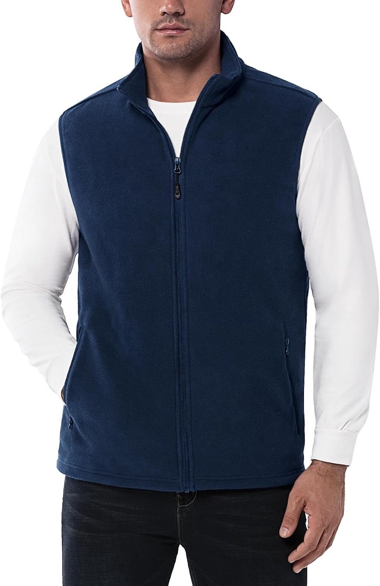 33,000ft Heren fleece vest jas staande kraag ultralicht outdoor mouwloos fleecejack giilet tops fleece vest heren met zakken ritssluiting