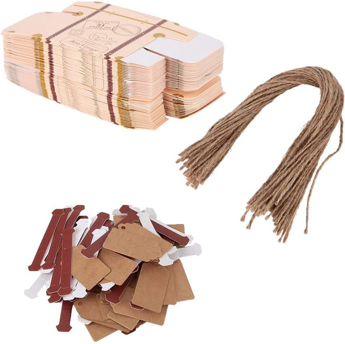 50 Stuks Mini Koffer Vorm Cadeauzakjes, Vintage Kraft Papier Favorieten Doosjes voor Trouwen en Reis Thema Feest